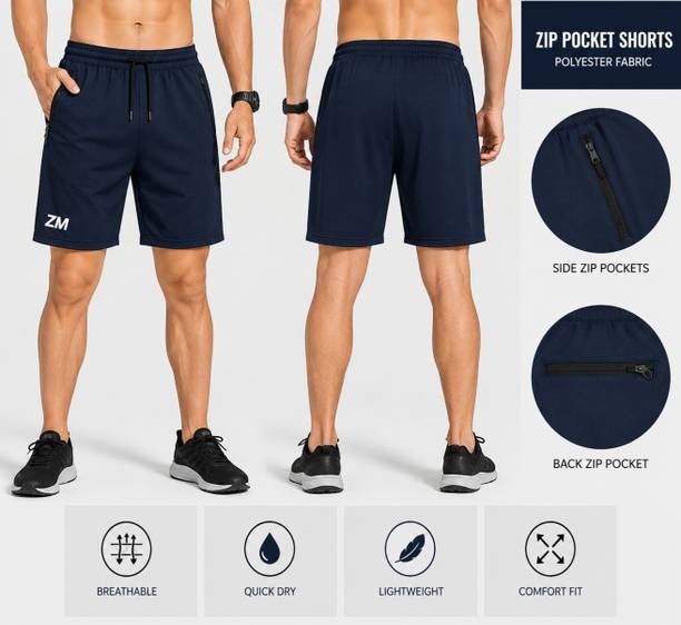 Arvind Printed Men Dark Blue Gym Shorts, Running Shorts, Sports Shorts, Casual Shorts