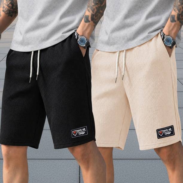 Yazole Solid Men Multicolor Regular Shorts