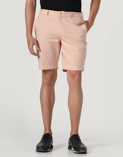 Solid Men Pink Basic Shorts