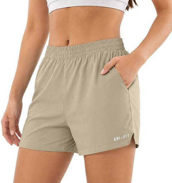 Pravaha Printed Women Beige Regular Shorts
