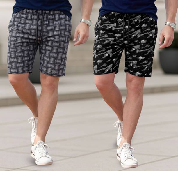 FEEL TRACK Printed Men Multicolor Regular Shorts
