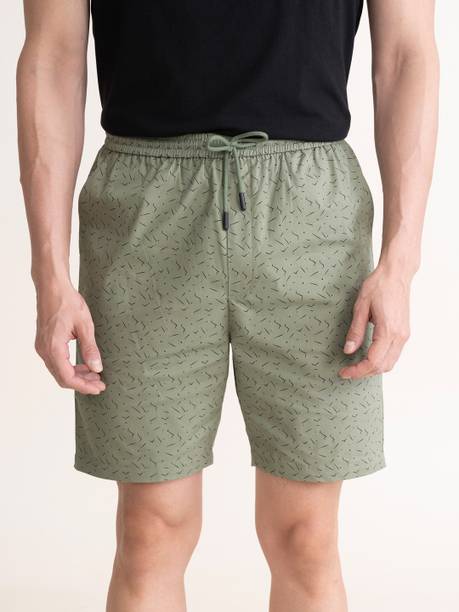 Solid Men Light Green Casual Shorts
