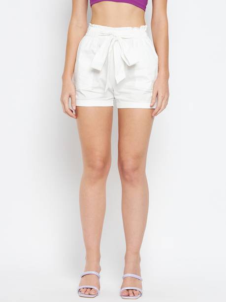 BRINNS Solid Women White Casual Shorts