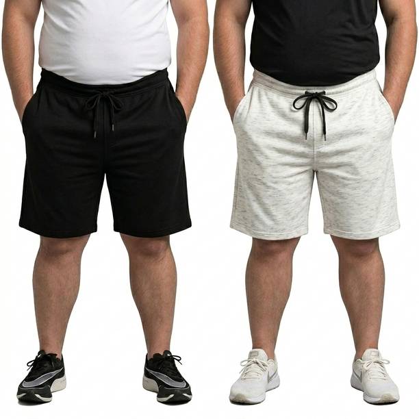 Pack of 2 Solid Men Multicolor Casual Shorts