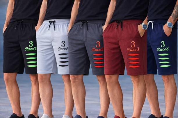 Pack of 5 Self Design Men Multicolor Basic Shorts