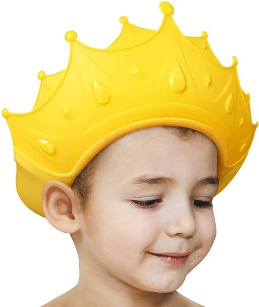 Dhanyata Baby bath Shower Cap Adjustable Silicone Bathing Crown Waterproof Shampoo