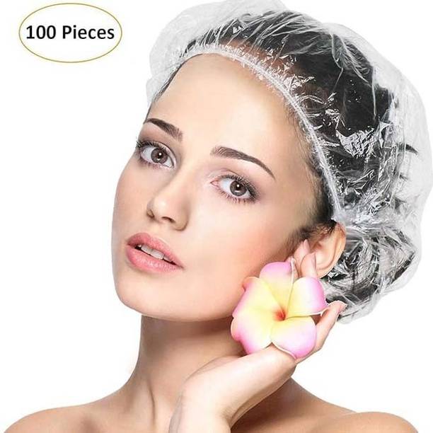 Piru 100 Count Disposable Shower Caps – Waterproof, Stretchable Design