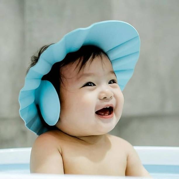 xkjia Ultra-Soft Silicone Adjustable Baby Shower Cap with Ear Protection