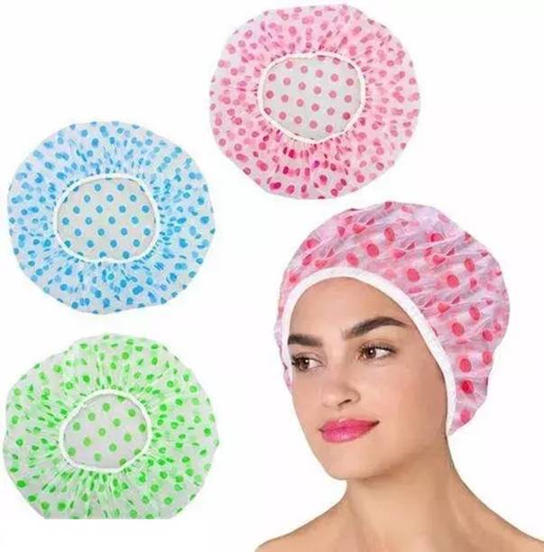 Atabz Reusable bath shower caps for women pack of 3