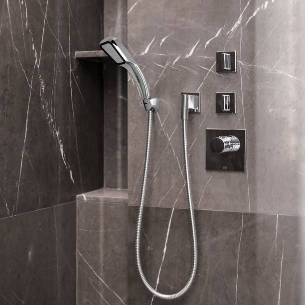 रुहे Mist ABS Chrome Hand Shower with Braided 1.0 Mtr. 304-SS Flexible Tube & Holder शावर हैड