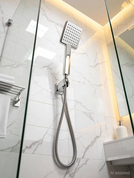 Ramya Square B02 ABS Hand Shower With SS Tube 1.5MTR And Hook Shower head Shower Head