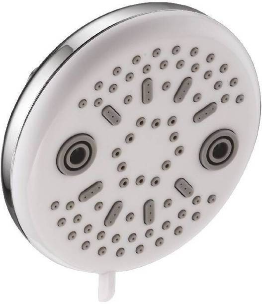 कमल Shower Gio 4 Inch Round (Multiflow) Metallic Silver Finish with White Face शावर हैड