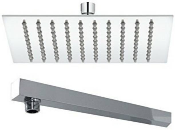 पेस्का Ultra Slim Stainless Steel Square Shower Head (8x8 inch) with arm 15 inch, Steel Grade 304, शावर हैड