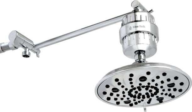 RiverSoft Shower Head 7-Function ABS with Brass Ball Joint with adjustable Shower Arm Shower Head