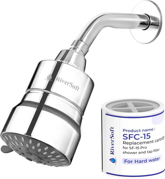 RiverSoft DIVA-05 Shower filter for hard water with extra cartridge|5 Spray Setting Shower Head