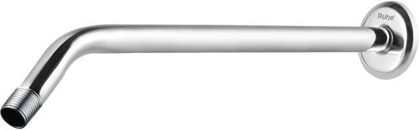 RUHE Premium Stainless Steel 15 Inches Round Half Bend Shower Arm With Wall Flange Shower Head