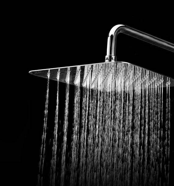 AMJ 6X6 (6Inch) Stainless Steel UltraSlim Rain Shower Head with 15inch Round arm शावर हैड
