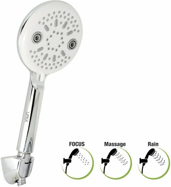 Lipka Eyebol Multi Flow ABS Hand Shower Complete Set for Bathrooms in Chrome Finish Shower Head