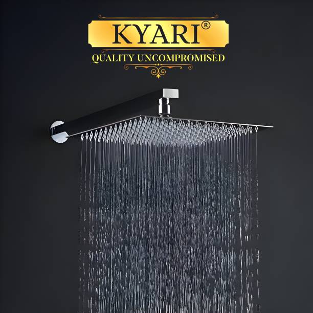 Kyari - PREMIUM 8 x 8 Ultra Slim Shower + EXTRA Heavy Arm Shower Complete Set Shower Head