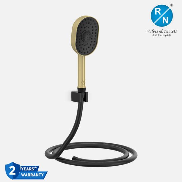 RN PTMT Hand Shower with 1.5 Meter PTMT Shower Hose & Holder for Bathroom Rose Gold Shower Head