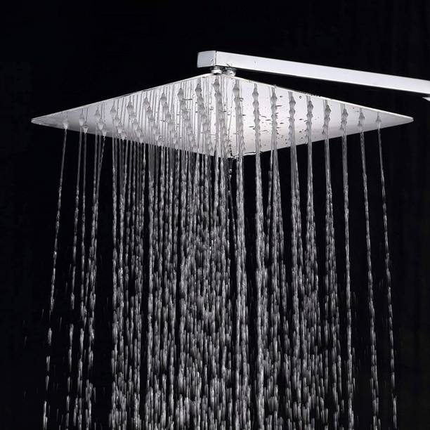 Clinton Stainless Steel 8X8 Inch Ultra Slim Shower With (12" Inch) Square Arm Shower Head