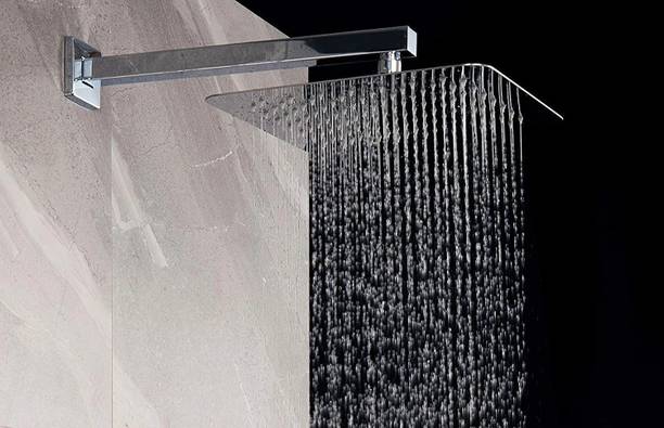 Spazio SmartBuy Rain Shower Stainless Steel Ultra Slim 4x4 Inch With 12 Inch Square Arm Shower Head