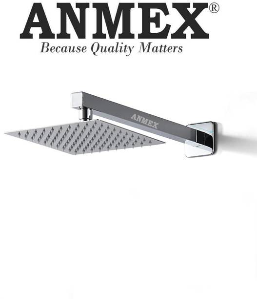 ANMEX UltraSlim 6X6 Rain Shower Stainless Steel with 18 Inch Long S.S Shower Arm Shower Head