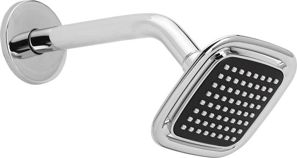 Hindware 100mm ABS Easy Clean Rain Shower With 225mm Arm - Square With Grey Finish Shower Head
