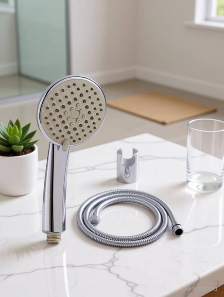 CLIBO by Swastik ind 5 Flow Modes ABS HS-019 Plastic Hand Shower with SS Tube 1.5 M and Hook Shower Head