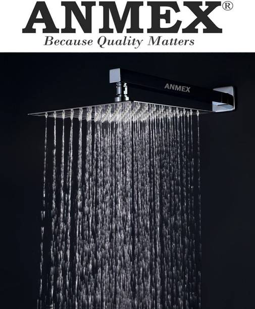 अनमेक्ष Heavy SS304 HighPressure ShowerHead & Shower Arm with Flange (6X6+15INCH ARM) शावर हैड