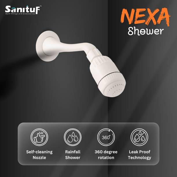 Sanituf NEXA Round Shower with 8 Inch Shower Arm (PTMT) Wall Mount Shower Head Shower Head