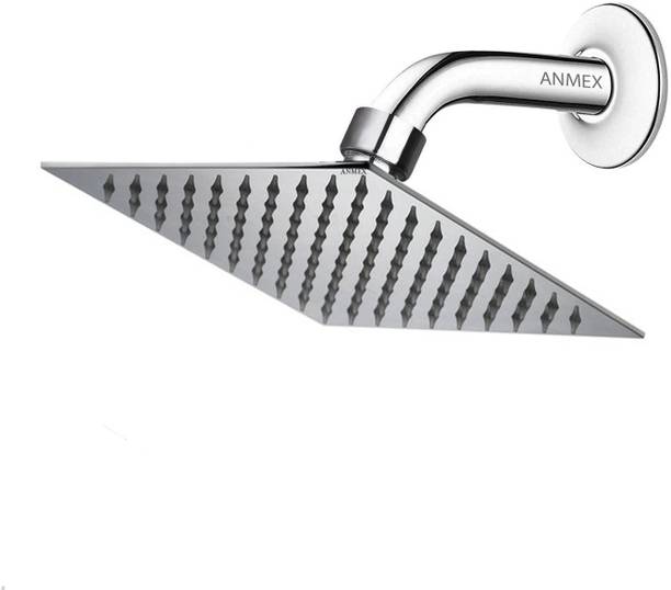 ANMEX 6X6 Ultra Thin SS Square (6") Rain Premium Quality with 9inch Round Arm Shower Head