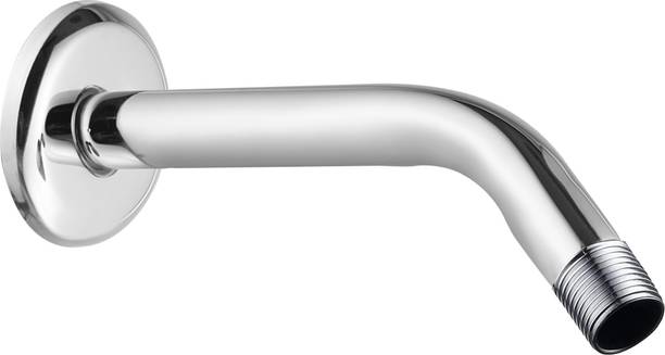 RUHE Premium Grade Stainless Steel 9 Inches Round Half Bend Shower Arm With Wall Flange Shower Head