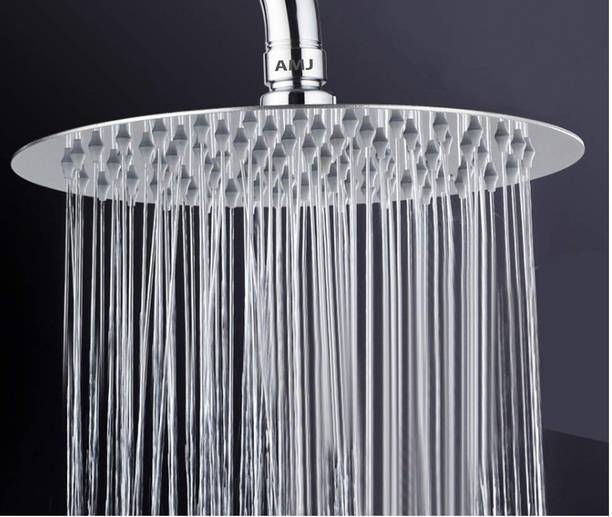 AMJ 6X6 (6Inch) ROUND Stainless Steel UltraSlim Rain Shower Head शावर हैड