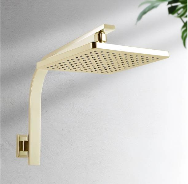 कार्निवल Overhead 8X8 Inch Gold Shower Head Set with Arm For Bathroom | SS-304 शावर हैड