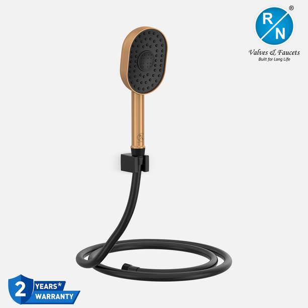 RN PTMT Hand Shower with 1.5 Meter PTMT Shower Hose & Holder for Bathroom (Copper) Shower Head