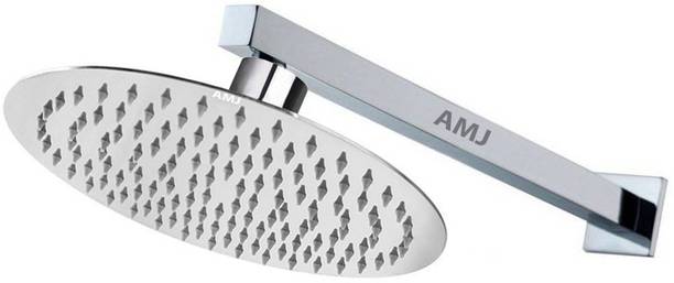 AMJ 8X8 (8Inch) ROUND Stainless Steel Rain Shower Head with 9inch Square Arm Shower Head