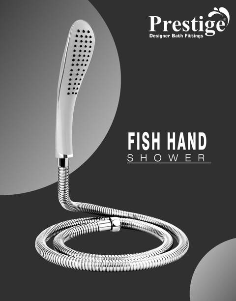 प्रेस्टीज Fish Hand Rain Spray Hand Shower with 1mtr SS Shower Tube and Wall Hook Shower Head शावर हैड