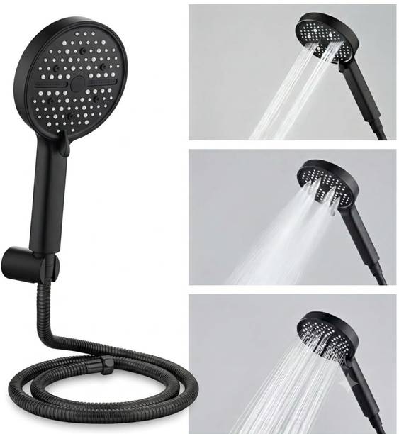 CARNIVAL by CARNIVAL Black Multi Flow Hand Shower for Bathroom | 1.5M Hose Pipe & Wall Hook Shower Head