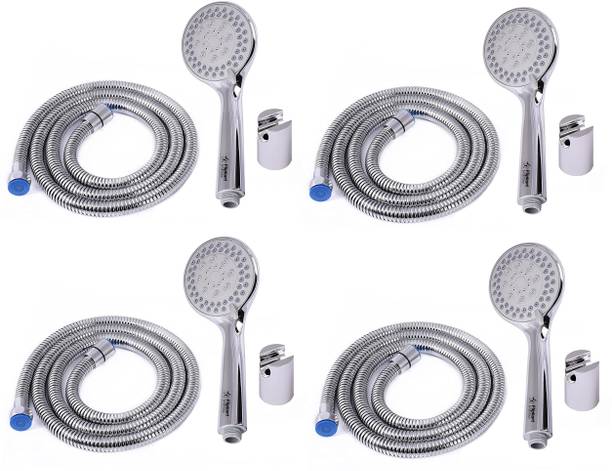 CLIBO ABS Plastic Hand Shower with SS Tube 1.5 Meter and Hook - 4 Pieces Shower Head