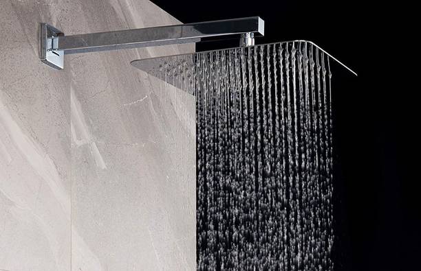 Spazio SmartBuy Rain Shower Stainless Steel Ultra Slim 4x4 Inch With 9 Inch Square Arm Shower Head