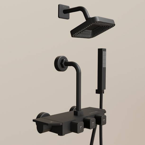 ENICET 3 in 1 Wall Mixer for Bathroom with Overhead & Hand Shower, Heavy Metal Build, 190mm L Bend Provision, Hot & Cold Mixer Tap, Wall Mixer for bathroom,