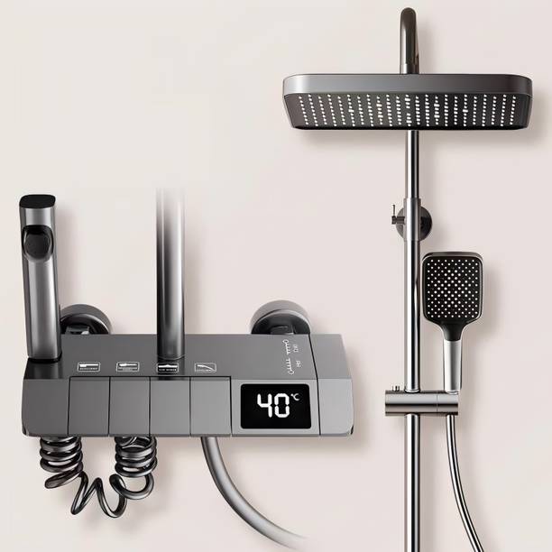 clayplus Thermostatic Shower Panel Shower Set with Head Shower/Hand Shower/Bidet Gun