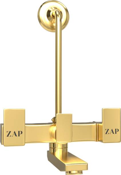 ZAP Skoda Full Brass Gold Plated 2in1 Wall Mixer with Provision for Overhead Shower 2 in 1 Wall Mixer