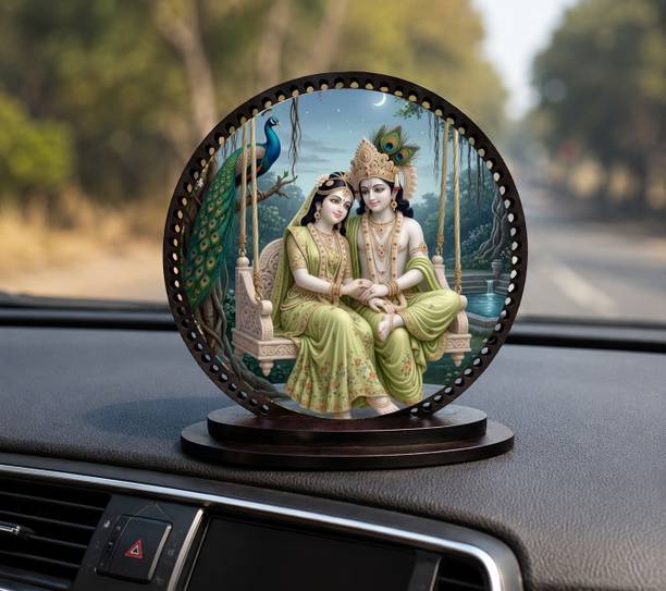 Flyvill radha krishna car dashboard Decorative Showpiece - 10 cm
