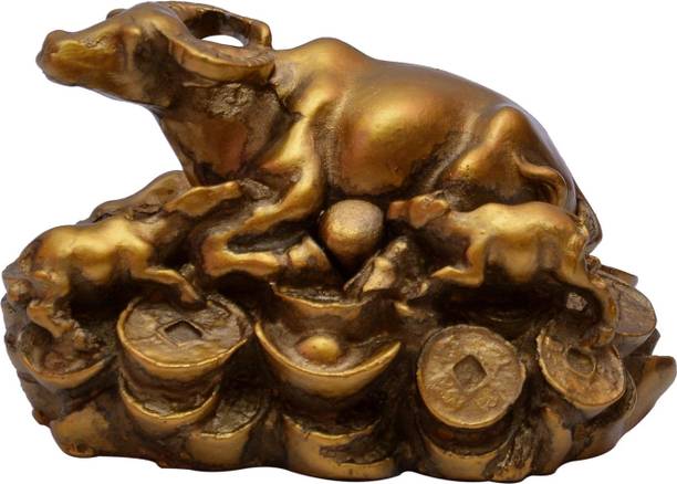 Vashoppee Vastu / Feng Shui / Wish Fulfilling Cow for Good Luck and Prosperity Decorative Showpiece  -  5 cm