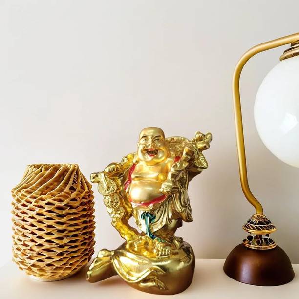 ElyseeDecor Gold Plated Buddha Decorative Showpiece  -  8 cm