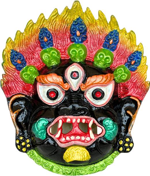 SalvusEstore Mahakal Face Mask: Metal Nazar Battu for Home, Office & Shops Decorative Showpiece  -  13 cm