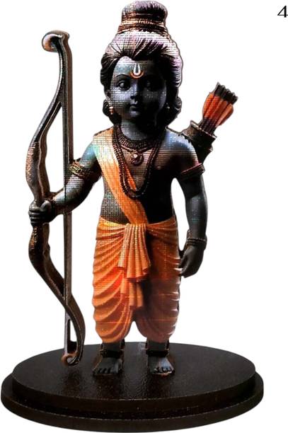 EEARBOUT Ram Lalla 3d Idol Ayodhya Mdf Wooden Murti Statue God Stand For car Dashboard7 Decorative Showpiece  -  10 cm