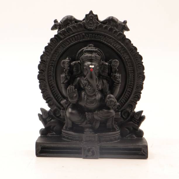 Spillbox Karungali WoodGaneshIdol|Original Ebony Wood|VinayagarIdol-Karungali Arch Ganesh Decorative Showpiece  -  10.5 cm